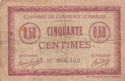 France 50 cents - Chamber of Commerce - Amiens - 1915