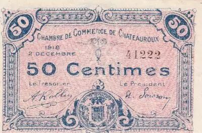 France 50 Cents - Chamber of Commerce - Ch�teauroux - 1918