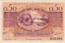 France 50 cents - Chamber of commerce - Creuse - Septembre 1920 - Série A