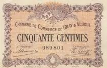 France 50 Cents - Chamber of commerce - Gray and Vesoul - 04-10-1915 - Serial 089