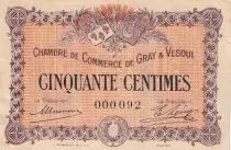 France 50 Cents - Chamber of commerce - Gray and Vesoul - 04-10-1915