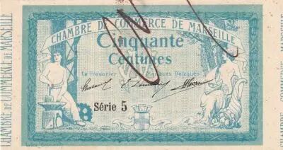 France 50 Cents - Chamber of Commerce - Marseille - 12-08-1914 - S�rie 5