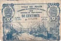 France 50 Cents - Chamber of Commerce - Rouen - Emission de remplacement - 1918