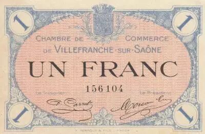 France 50 Cents - Chamber of Commerce - VilleFranche-Sur-Sa�ne - 02-12-1915 - Number 156