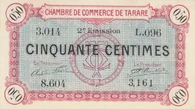 France 50 Cents - Chambrer of commerce - Tarare - 21-04-1917 - Second Emission