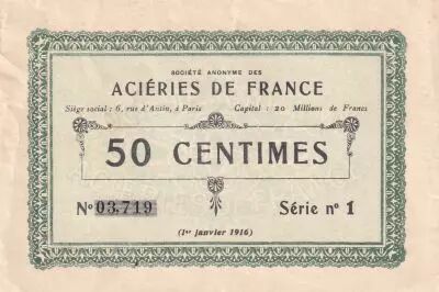 France 50 Cents - Compagnie de B�thune - 01-01-1916 - S�rie 1