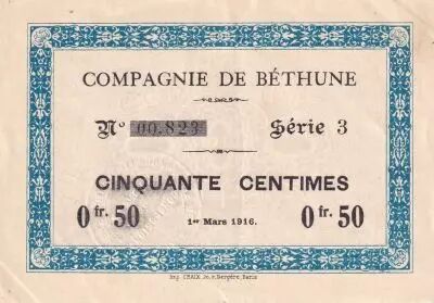 France 50 cents - Compagnie de B�thune - 01-03-1916 - S�rie 3
