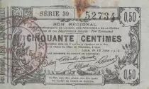 France 50 Cents - Laon - Regional Coupon - 16-06-1916 - Serial 39