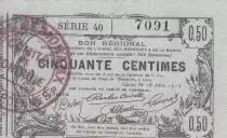 France 50 Cents - Laon - Regional Coupon - 16-06-1916 - Serial 40