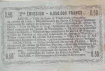 France 50 Cents - Laon - Regional Coupon - 16-06-1916 - Serial 52