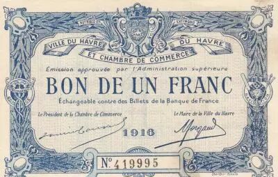 France 50 Cents - Le Havre Chamber of Commerce- 1916 - Number 419995