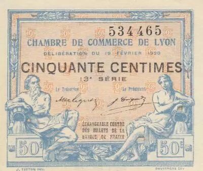 France 50 Cents - Lyon - Chamber of Commerce - 19-02-1920 - Thirteenth Serial