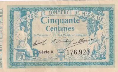 France 50 Cents - Marseille - Chamber of Commerce - 12-08-1914 - S�rie D