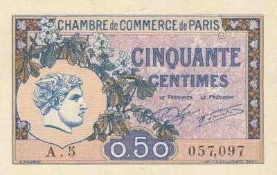 France 50 Cents - Paris Chamber of Commerce - 1920 - Serial A.5