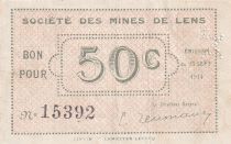 France 50 Cents - Société des Mines de Lens - 1914 - P.62-803