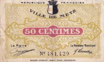 France 50 Cents - Ville de Metz - 1918