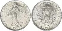 France 50 Cents Semeuse - 1915 - Silver