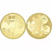 France 50 Euros France 2016 - Jeunesse - Mickey Mouse - Or BE - Sans &eacute;crin ni certificat