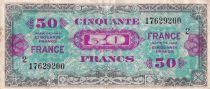 France 50 Francs - Allied Military Currency (Flag) - 1944 - Serial 2 - F+ - P.122