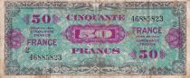 France 50 Francs - Allied Military Currency (Flag) - 1944 - Serial 2 - F - P.122