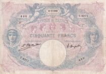 France 50 Francs - Bleu et Rose - 13-09-1922 - Série T.9271 - F.14.35