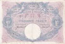 France 50 Francs - Blue and pink - 09-03-1917 - Serial W.7330