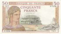 France 50 Francs - Ceres - 02-12-1937 - Serial P.7236