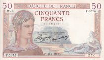 France 50 Francs - Cérès - 11-02-1937 - Serial T.5675 - P.81