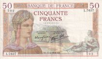 France 50 Francs - Cérès - 17-02-1938 - Série L.7637 - TTB+ - F.18.09