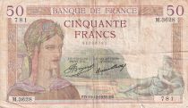 France 50 Francs - Cérès - 19-12-1935 - Série M.3628 - TB - F.17.21
