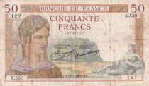 France 50 Francs - Cérès - 21-02-1935 - Série X.550 - TB - F.17.04