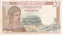 France 50 Francs - Cérès - 21-03-1935 - Série J.954 - TTB - F.17.06