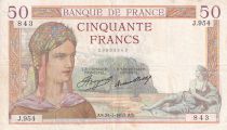 France 50 Francs - Cérès - 21-03-1935 - Série J.954 - TTB - F.17.06