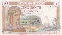 France 50 Francs - Cérès - 21-09-1939 - Série M.11063 - TTB - F.18.31