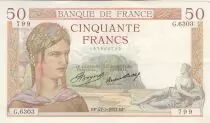 France 50 Francs - Ceres - 27-05-1937 - Serial G.6303