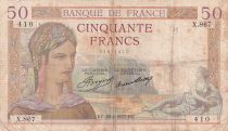 France 50 Francs - Cérès - 28-02-1935 - Série X.867 - F.17.05