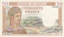 France 50 Francs - Ceres - 30-06-1937 - Serial W.6423