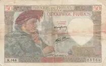 France 50 Francs - Jacques Coeur - 08-01-1942 - Serial K.164