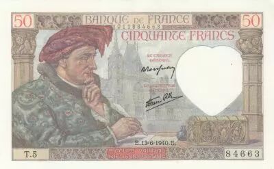 France 50 Francs - Jacques Coeur - 13-06-1940 - S�rie T.5