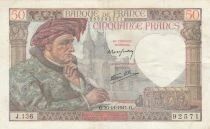 France 50 Francs - Jacques Coeur - 20-11-1941 - Series J.136