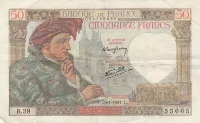 France 50 Francs - Jacques Coeur - 23-01-1941 - S�rie R.38