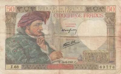 France 50 Francs - Jacques Coeur - 24-04-1941 - Serial Z.68