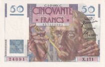 France 50 Francs - Le Verrier - 01-02-1951 - Serial X.171 - P.127