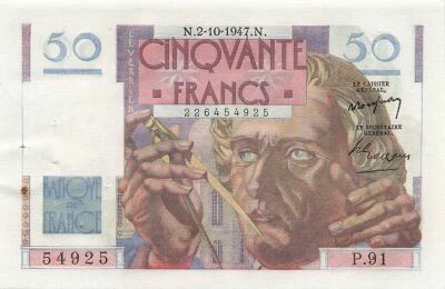 France 50 Francs - Le Verrier - 02-10-1947 - S�rie P.91