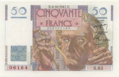France 50 Francs - Le Verrier - 02-10-1947 - S�rie S.83