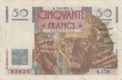 France 50 Francs - Le Verrier - 07-06-1951 - S�rie S.178