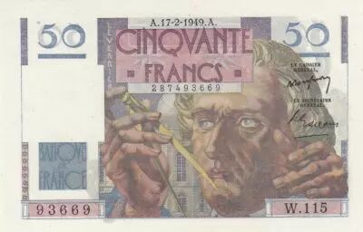 France 50 Francs - Le Verrier - 17-02-1949 - Serial W.115