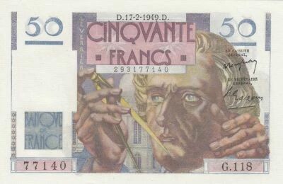 France 50 Francs - Le Verrier - 17-02-1949 - Series G.118
