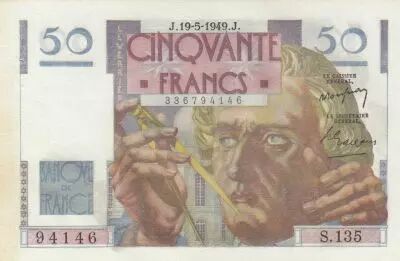 France 50 Francs - Le Verrier - 19-05-1949 - Serial S.135