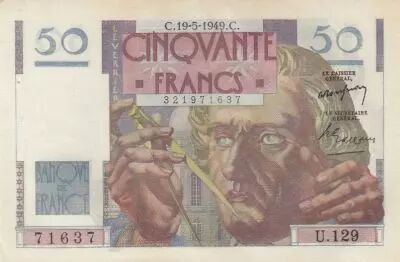 France 50 Francs - Le Verrier - 19-05-1949 - S�rie U.129